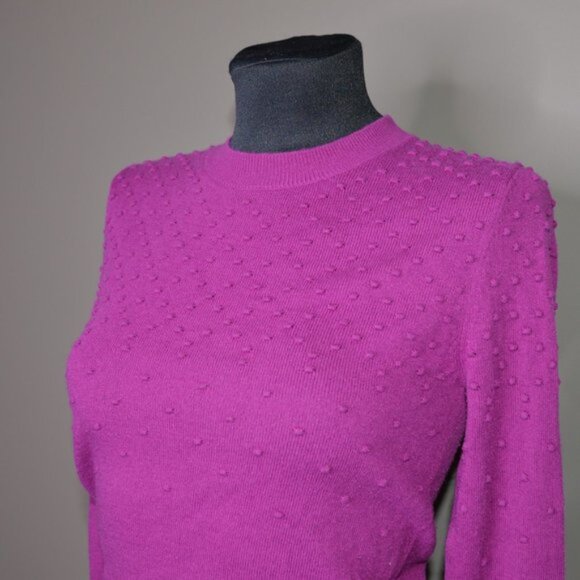 Ted Baker Wool/Cashmere Bobble Knit Pink Sabria Crewneck Sweater Sz XS - Picture 6 of 9